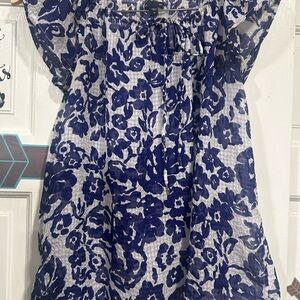 GAP Blue Floral Blouse